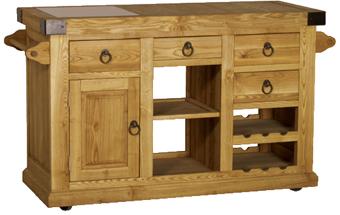 Solid Ash wood roll-away kitchen cabinet.