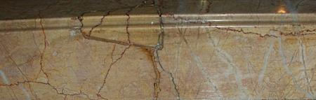 Faux marbleized wood.
